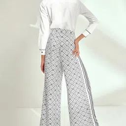 The Label Life Black & White Printed Regular Fit High Rise Pants image 2