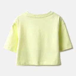 United Colors of Benetton Girls Lime Green Cotton Top image 2