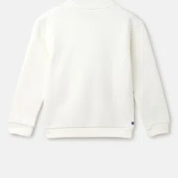 United Colors of Benetton Kids White Printed Full Sleeves Sweatshirt image 2