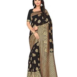 Maroosh Woven Design Ethnic Motifs Zari Banarasi Saree-picture-29