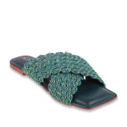 Catwalk Women's Green Cross Strap Sandals-picture-16