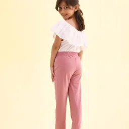 Go Colors! Kids Mauve Cotton Slim Fit Leggings image 2