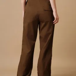 Bewakoof Brown Relaxed Fit Mid Rise Pants image 2