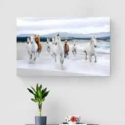 Tushaco Handicrafts White & Black Birds & Animals Canvas Wall Art image 2