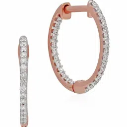 Malabar Gold and Diamonds 18k IGI Certified Diamond Rose Gold Hoop Earrings for Women-picture-25