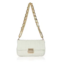 Lavie Luxe Off White LX Juli25 Flap Sling Handbag image 2
