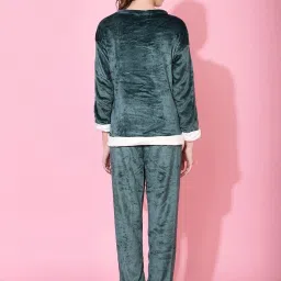 TAG 7 Green Printed T-Shirt Pyjama Set image 2