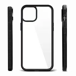 GRIPP Stark Clear Protection Transparent Back Case Compatible with Apple iPhone 13 (6.1") - Black image 2