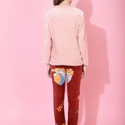 TAG 7 Pink & Maroon Graphic Print T-Shirt Pyjama Set image 2