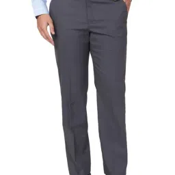 Park Avenue Grey Regular Fit Trousers-image-83