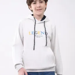 Monte Carlo Boys Light Grey Printed Hooded Sweatshirt-image-31