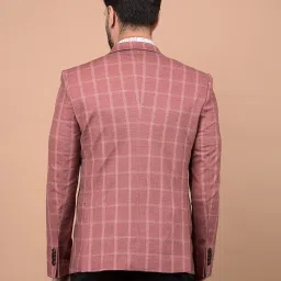 Crimsoune Club Peach Regular Fit Checquered Blazer image 2