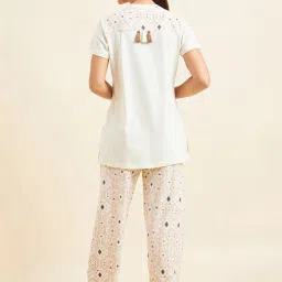 Sweet Dreams White Printed T-Shirt Pyjama Set image 2