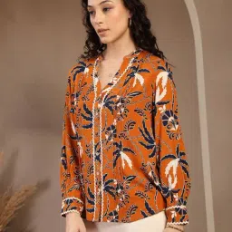 Gipsy Orange Printed Rayon Tunic image 4