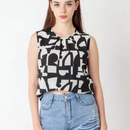 Zink London Black & White Printed Top-image-73