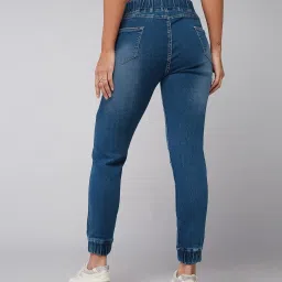 DOLCE CRUDO Dark Blue Mid Rise Joggers image 2