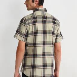 U.S. Polo Assn. Beige Cotton Slim Fit Checks Shirt image 2