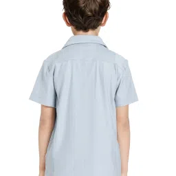 Rare Ones Boys Blue Cotton Jacquard Shirt image 2