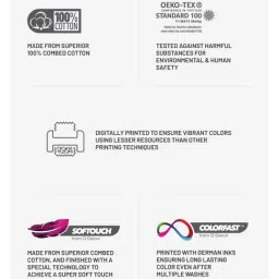 DDecor Beige Cotton 300TC Geometric Bedsheet with 2 Pillow Cover image 5