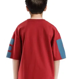 Rare Ones Boys Red Cotton Printed T-Shirt image 2