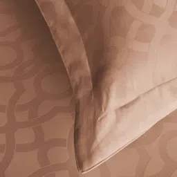 DDecor Brown Cotton 300TC Geometric Bedsheet with 2 Pillow Cover image 3