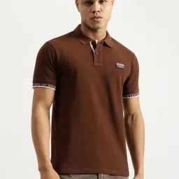 United Colors Of Benetton Brown Pure Cotton Regular Fit Polo T-Shirt-image-70
