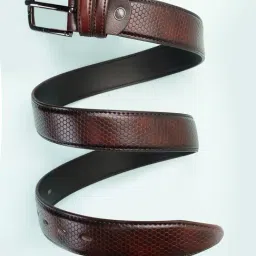 ZEVORA Brown Textured Leather Casual Belt-picture-17