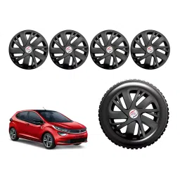 Auto Pearl T4Blk02_R Press Type Car Wheel Cover with Retention Ring 35.56 cm (14 Inch) Glossy Black for Tata Altroz XE Petrol (Set of 4)-picture-18