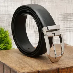 Louis Stitch Black Textured Leather Formal Belt for Men-picture-17