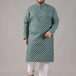 SOJANYA PLUS Men Bandhani Printed Regular Kurta with Churidar-picture-5