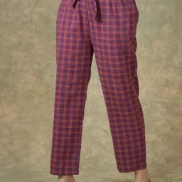 ETC X D To D Life Style Women Checked Regular Fit Mid-Rise Cotton Regular Trousers-picture-27