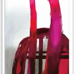 ARTE'VENUE Vivid Fuchsia Pink & Grey Paper Wall Arts - Set of 2 (13 X 16 inch Each) image 5