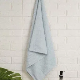SPACES Blue Cotton 400 GSM Bath Towel-image-7