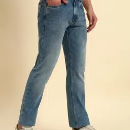 Cantabil Blue Regular Fit Solid Denim Jeans image 4