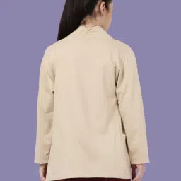 Kryptic Black and Light Fawn Cotton Solid Open Front Shrug with Pockets, Pack of 2 image 2