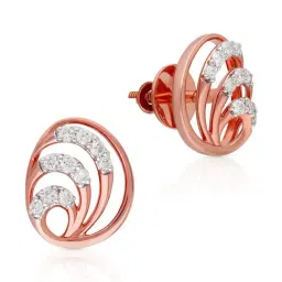 Malabar Gold and Diamonds 18k IGI Certified Diamond Rose Gold Stud Earrings for Women-picture-20