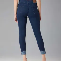 DOLCE CRUDO Navy Plain Jeans image 2