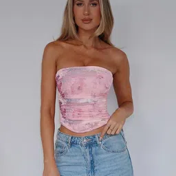 StyleCast x Revolte Women Tie and Dye Print Tube Top image 5