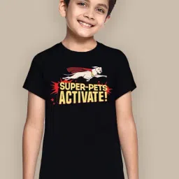 Kidsville Black Cotton Printed T-Shirt-image-5