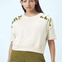 Ajile by Pantaloons Cream Cotton Printed Sports Top-picture-33