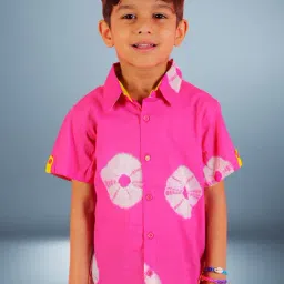 Lil Drama Kids Dark Pink Printed Shirt-image-74