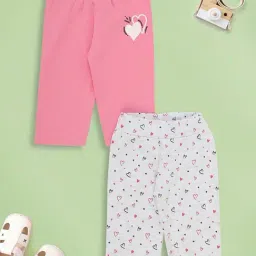 Mee Mee Kids Pink & Grey Cotton Printed Leggings (Pack of 2)-image-79