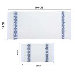 Saral Home White Cotton Bath and Hand Towel Sets Set image 3