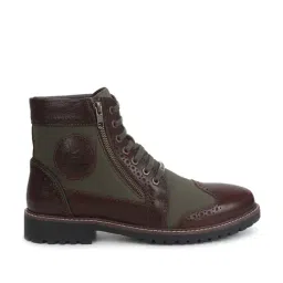 Royal Enfield Men's Military Vibe Olive Derby Boots-image-40