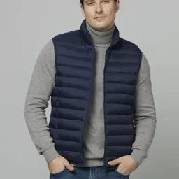 celio* Navy Regular Fit Jacket-image-13