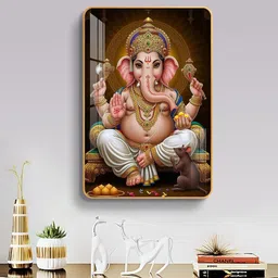 THE NEXT DECOR Multicoloured Glass Religious Wall Paintings-picture-28