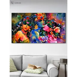 Nestroots Divine Krishna and Gopis Wall Painting image 1