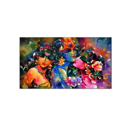 Nestroots Divine Krishna and Gopis Wall Painting image 2