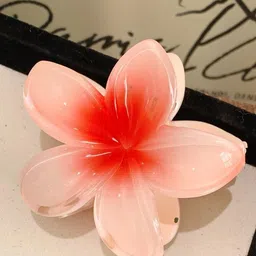 generic Hawaiian Flower Hair Clips for Women Flower Hair Clips Plumeria Claw Clips For Thick Hair Beach Tropical Hair Accessories for Girls Multicolor 4 Pcs image 3