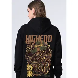 OWL MINK Women Printed Hooded Sweatshirt image 4